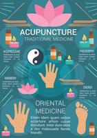 affiche de vecteur de médecine traditionnelle d'acupuncture