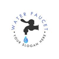 robinet d'eau noire et gouttes d'eau image graphique icône logo design abstrait concept vecteur stock. peut être utilisé comme symbole lié à la plomberie ou à la nature