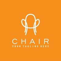 chaise simple et unique avec ligne minimaliste image graphique icône logo design abstrait concept vecteur stock. peut être utilisé comme symbole lié aux meubles.