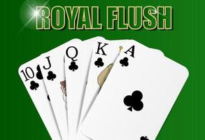 trèfle quinte flush royale vecteur