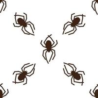 modèle sans couture de vecteur d'araignée sur un fond blanc. impression de motifs d'insectes sur textiles, papier, thème papier d'emballage
