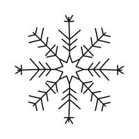 icône de flocon de neige noir isolé sur fond blanc. élément de conception de noël et du nouvel an, symbole gelé, illustration vectorielle vecteur