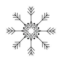 icône de flocon de neige noir isolé sur fond blanc. élément de conception de noël et du nouvel an, symbole gelé, illustration vectorielle vecteur