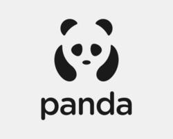 panda ours animal portrait silhouette espace négatif simple personnage mascotte vecteur création de logo