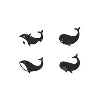 ensemble de baleines logo vector icon illustration concept