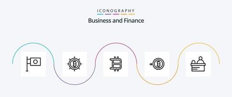 pack d'icônes de la ligne de financement 5, y compris. bitcoins. billet vecteur