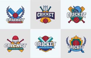 collection de logos de cricket en dessin animé vecteur