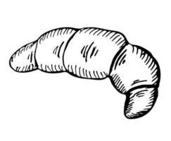 croissant de gâteau français, illustration vectorielle de dessin à la main vecteur