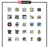 pack d'icônes vectorielles stock de 25 signes et symboles de ligne pour l'attraction de célébration d'anniversaire éléments de conception vectoriels modifiables vecteur