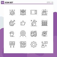 aperçu de l'interface mobile ensemble de 16 pictogrammes de mélangeur tester des éléments de conception vectoriels modifiables à la maison de chimie vecteur