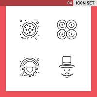pack d'icônes vectorielles stock de 4 signes et symboles de ligne pour les éléments de conception vectoriels modifiables vecteur