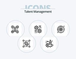 pack d'icônes de ligne de gestion des talents 5 conception d'icônes. La Flèche. paramètre. Pause. idée. réflexion vecteur
