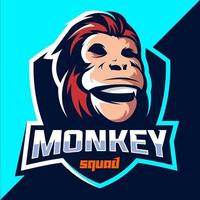 création de logo esport escouade de singes vecteur