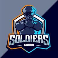 création de logo esport mascotte soldat vecteur