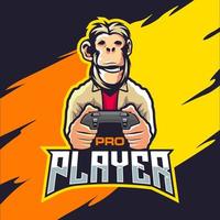 logo esport mascotte singe bête vecteur