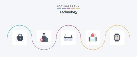pack d'icônes plat 5 de technologie, y compris la technologie. domicile. numérique. électronique. cellule vecteur