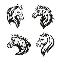 tatouage tribal animal de cheval ou mascotte de sport de course vecteur