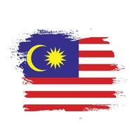 cadre de coup de pinceau moderne vecteur de drapeau malaisie