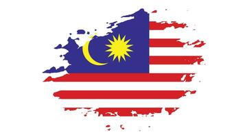 peinture à la main vecteur de drapeau malaisie abstrait professionnel