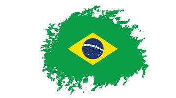 vecteur de drapeau du brésil fané de texture grunge