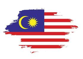 encre peinture coup de pinceau cadre malaisie drapeau vecteur