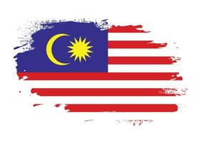 cadre de coup de pinceau moderne vecteur de drapeau malaisie