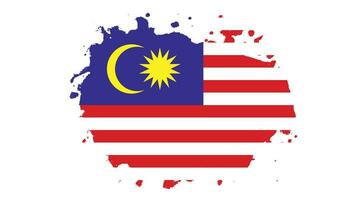 vecteur de drapeau de texture grunge malaisie en détresse