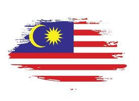 vecteur de drapeau malaisie texture grunge graphique coloré