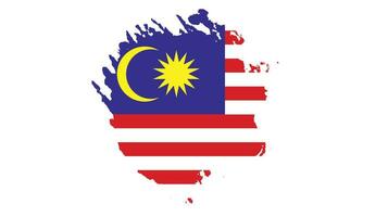 peinture à la main malaisie drapeau grunge vecteur