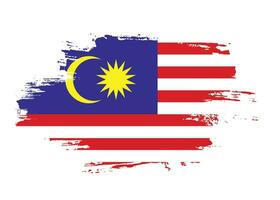vecteur de drapeau malaisie professionnel texture grunge vintage