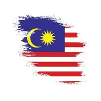 vecteur de drapeau malaisie coup de pinceau épais