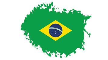 vecteur de drapeau de texture grunge brésil créatif