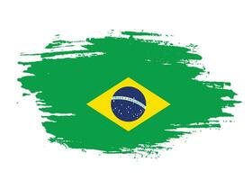 main colorée peinture brésil grunge drapeau vecteur