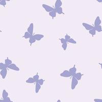 motif de répétition sans couture de papillon de vecteur, fond violet pastel. vecteur