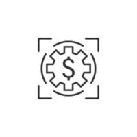 icône de revenu monétaire dans un style plat. illustration vectorielle de pièce de monnaie dollar sur fond blanc isolé. concept d'entreprise de structure financière. vecteur