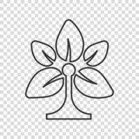 icône de feuille dans un style plat. illustration vectorielle de plante sur fond isolé blanc. concept d'entreprise de signe de fleur. vecteur