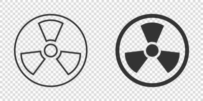 icône de rayonnement nucléaire dans un style plat. illustration vectorielle de radioactivité sur fond blanc isolé. concept d'entreprise de signe toxique. vecteur