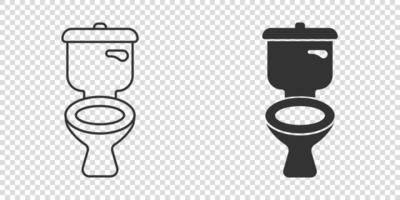 icône de la cuvette des toilettes dans un style plat. illustration vectorielle d'hygiène sur fond isolé. concept d'entreprise de signe de toilettes wc. vecteur