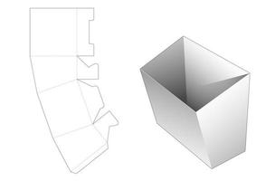 modèle de découpe de conteneur de frites en carton vecteur