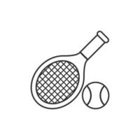 icône de raquette de tennis dans un style plat. illustration vectorielle de raquette de jeu sur fond isolé. concept d'entreprise de signe d'activité sportive. vecteur