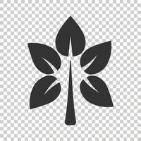 icône de feuille dans un style plat. illustration vectorielle de plante sur fond isolé blanc. concept d'entreprise de signe de fleur. vecteur