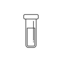 sang dans l'icône du tube à essai dans un style plat. illustration vectorielle de flacon de laboratoire sur fond isolé. liquide dans le concept d'entreprise de signe de bécher. vecteur