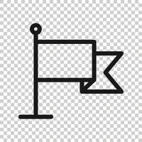 icône de drapeau dans un style plat. illustration vectorielle de broche sur fond isolé blanc. concept d'entreprise de mât de drapeau. vecteur