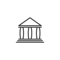 icône de bâtiment de banque dans un style plat. illustration vectorielle d'architecture gouvernementale sur fond blanc. concept d'entreprise extérieur de musée. vecteur