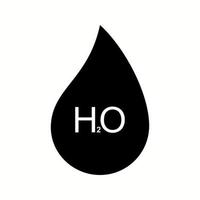 icône de glyphe de vecteur h2o unique