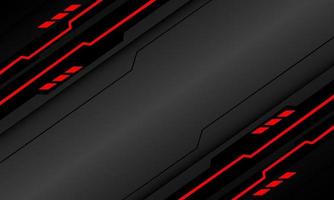 abstrait noir circuit rouge lumière cyber slash géométrique sur gris conception métallique technologie moderne fond futuriste vecteur