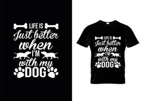 vecteur de conception de t-shirt de typographie de chiens, conception de t-shirt de citations d'amant de chien.