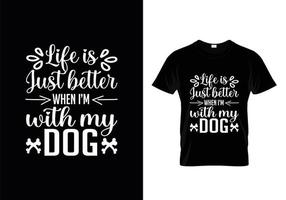 vecteur de conception de t-shirt de typographie de chiens, conception de t-shirt de citations d'amant de chien.