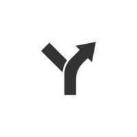 icône de carrefour dans un style plat. illustration vectorielle de navigation de direction de route sur fond blanc isolé. localiser le concept d'entreprise de position de broche. vecteur