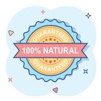 100 timbres en caoutchouc grunge naturel. illustration vectorielle sur fond blanc. concept d'entreprise garanti pictogramme de timbre naturel.